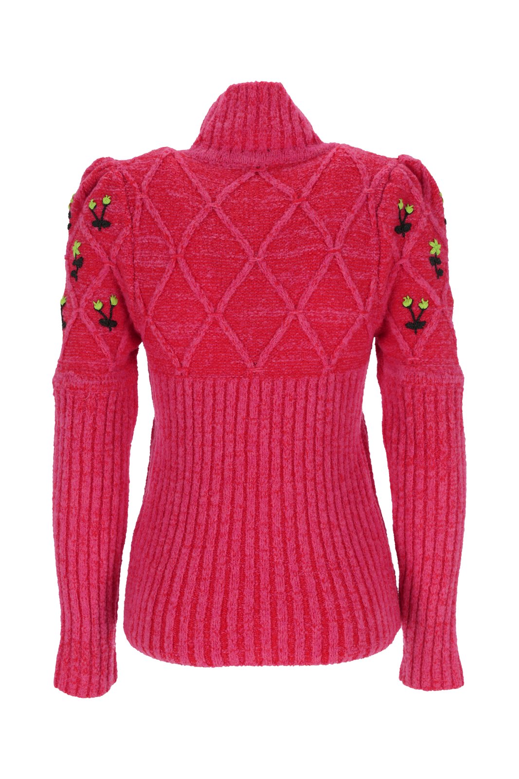 Cormio Oma Floral Embroidery Turtleneck Sweater
