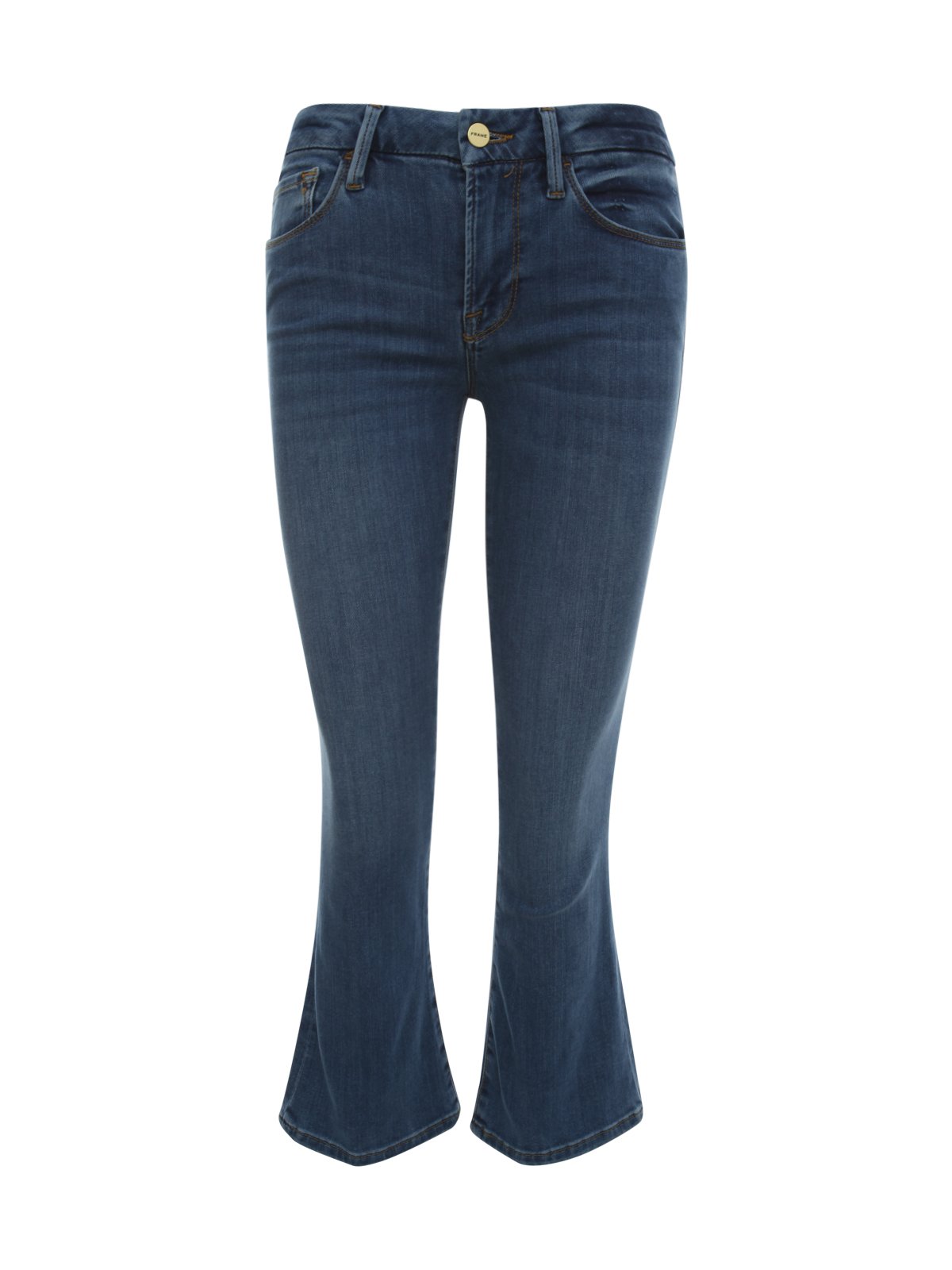 Frame Low-Rise Cropped Flared Jeans