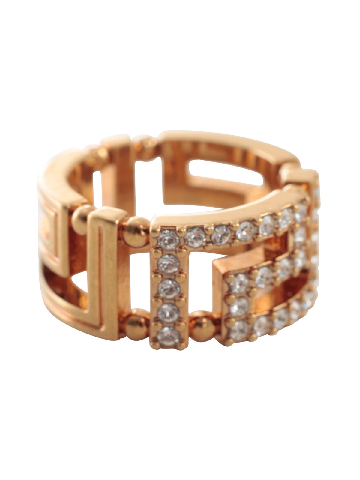Versace Greca Embellished Ring