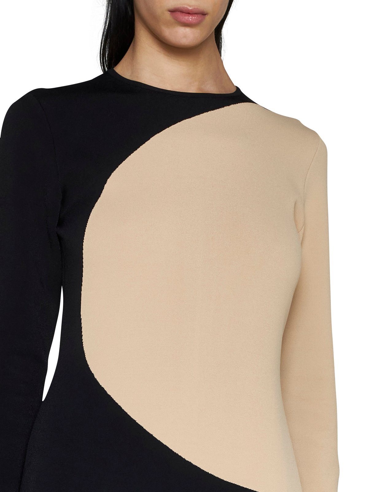 Tory Burch Colour-Block Crewneck Midi Dress