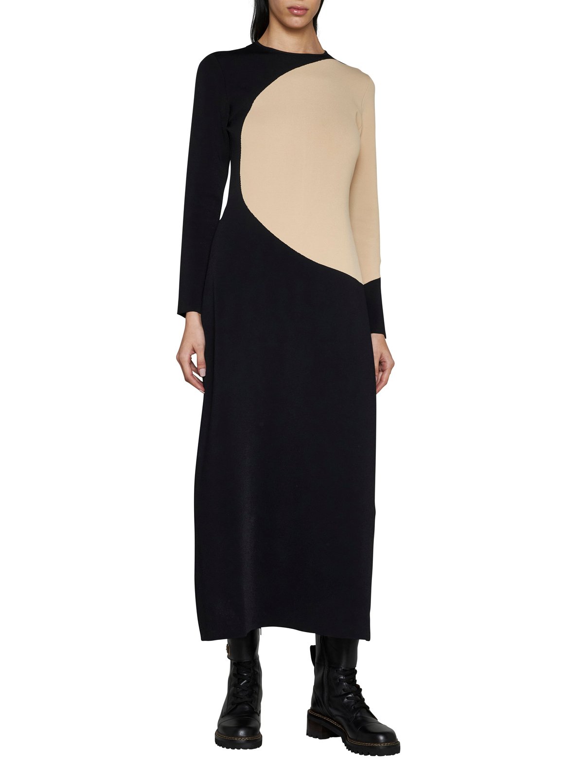 Tory Burch Colour-Block Crewneck Midi Dress