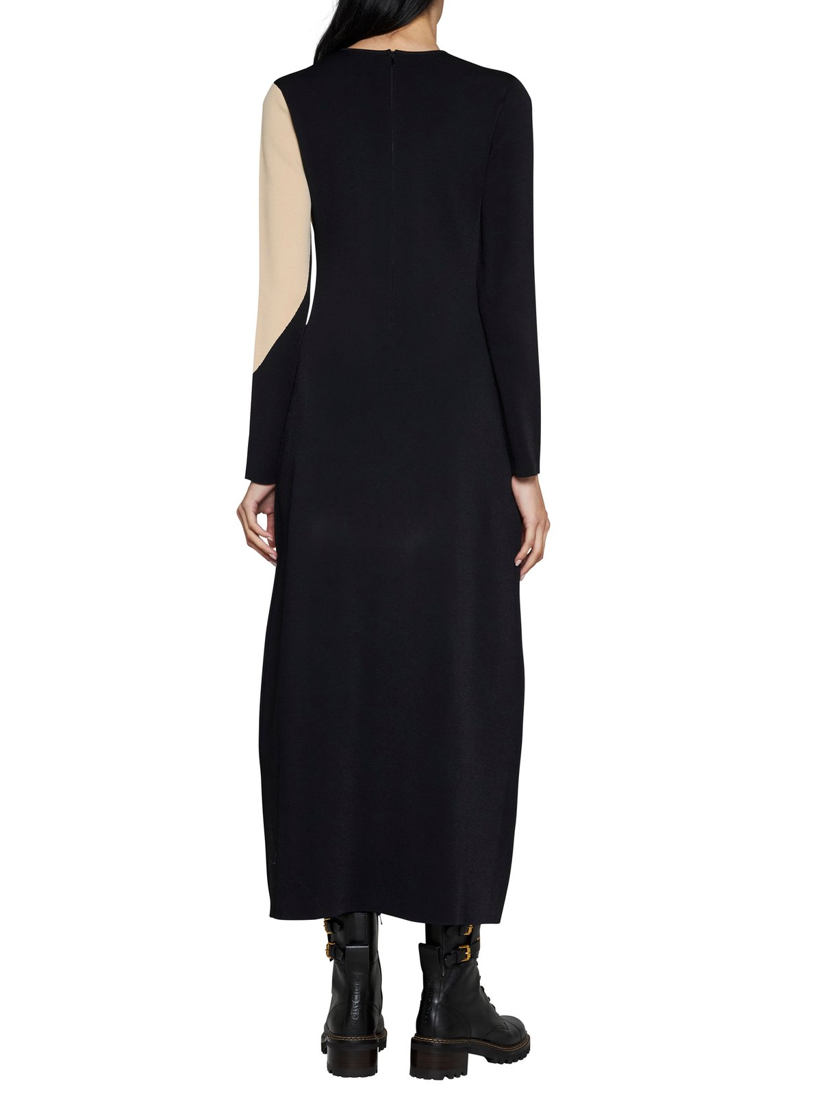 Tory Burch Colour-Block Crewneck Midi Dress