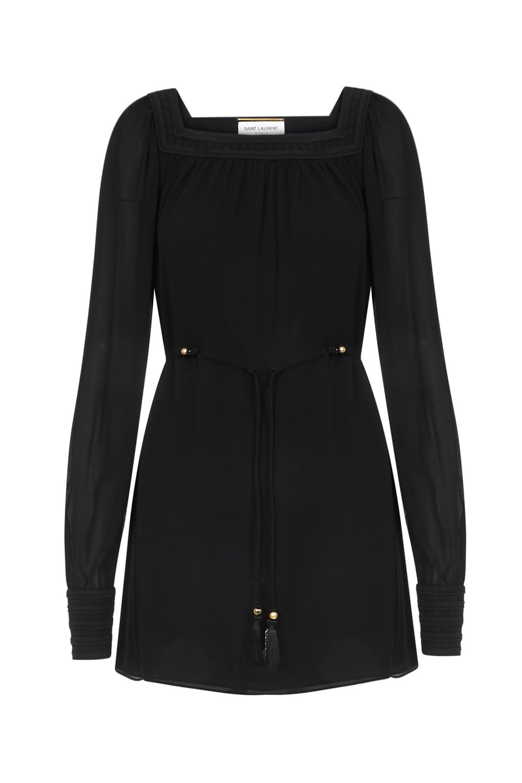 Saint Laurent Tie-Waist Mini Dress