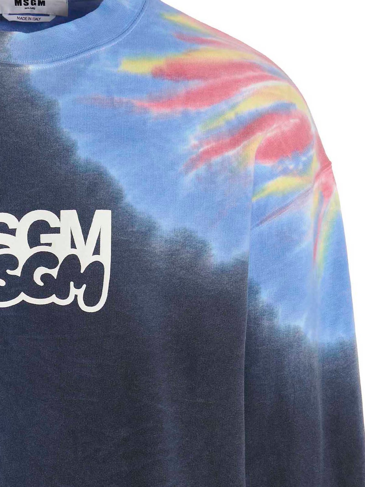 MSGM Logo Printed Tie Dyed Sweatshirt