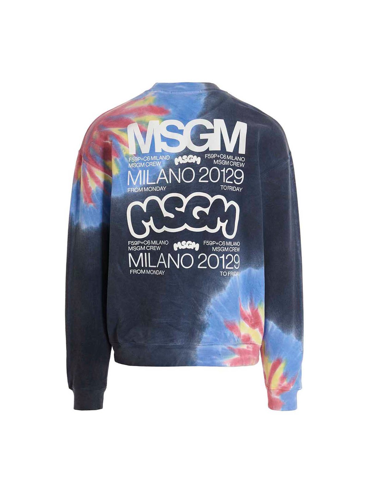 MSGM Logo Printed Tie Dyed Sweatshirt