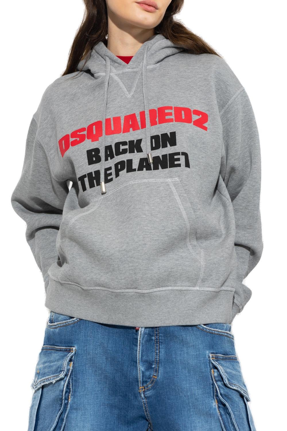 Dsquared2 Slogan-Printed Drawstring Hoodie