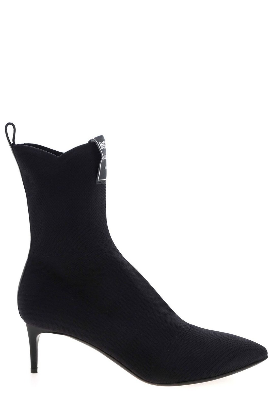 Moschino Pointed-Toe Heeled Ankle Boots