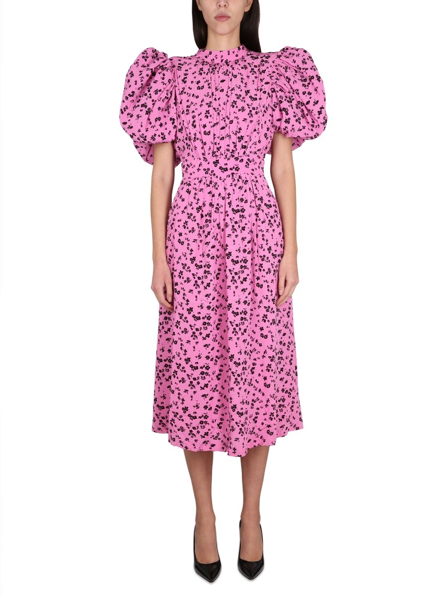 ROTATE Allover Floral Printed Cut-Out Dress
