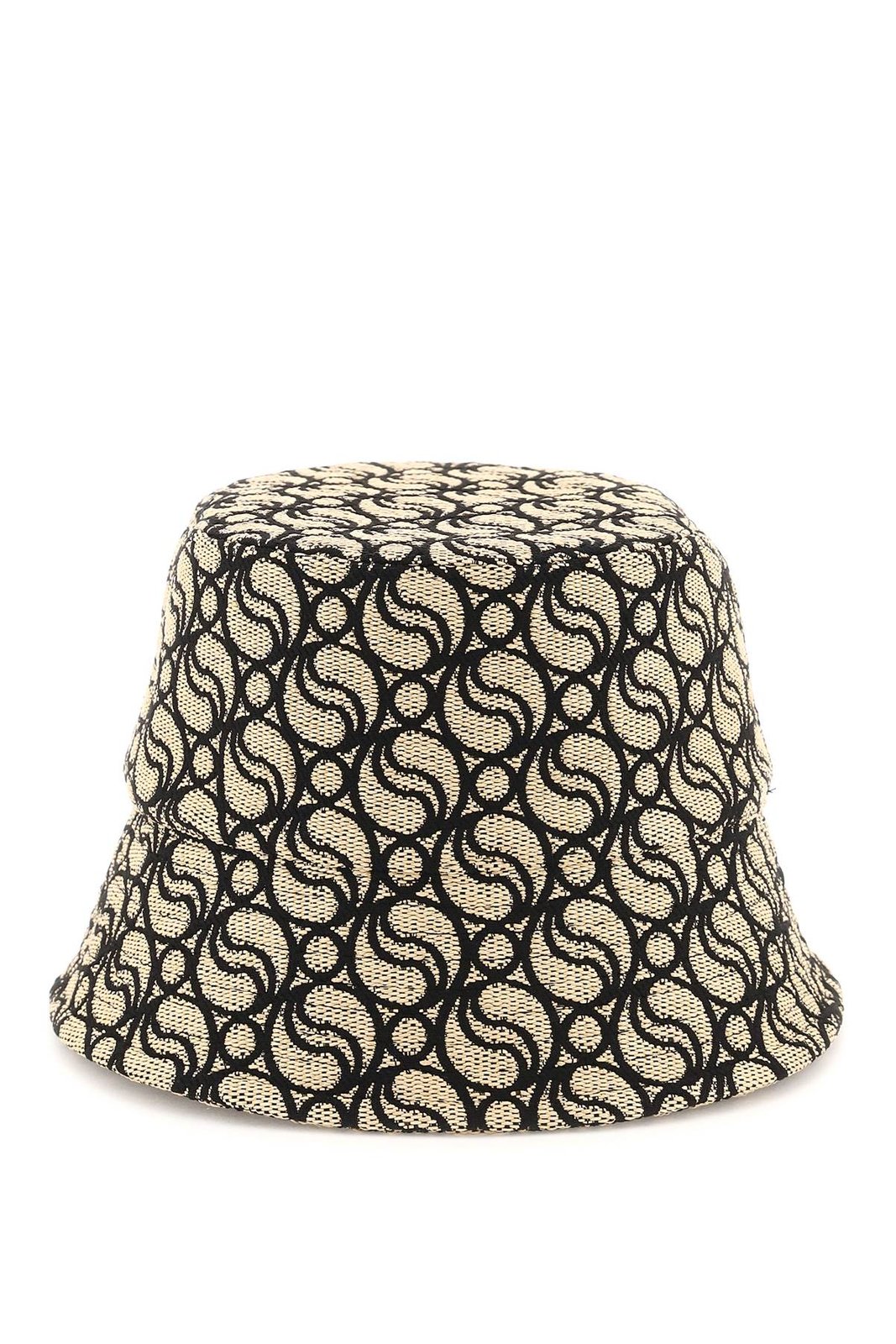 S Wave Woven Straw Logo-Patch Bucket Hat 3 S Wave Woven Straw Logo-Patch Bucket Hat