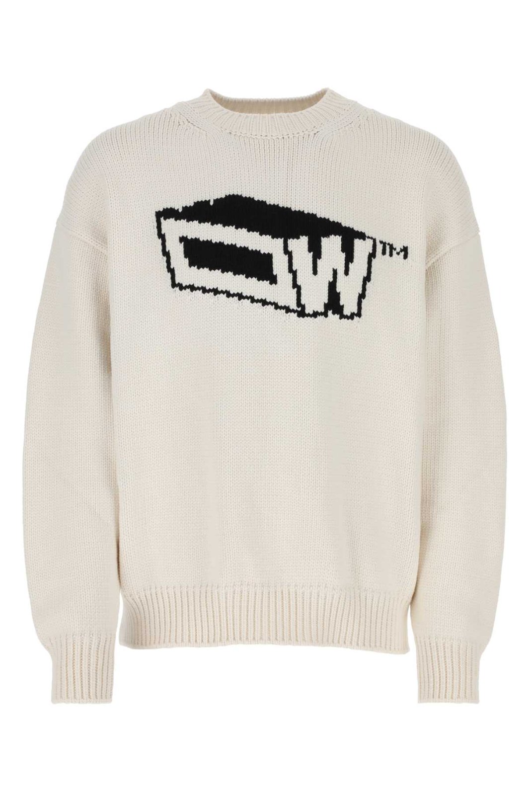 Off-White Logo Intarsia Crewneck Jumper
