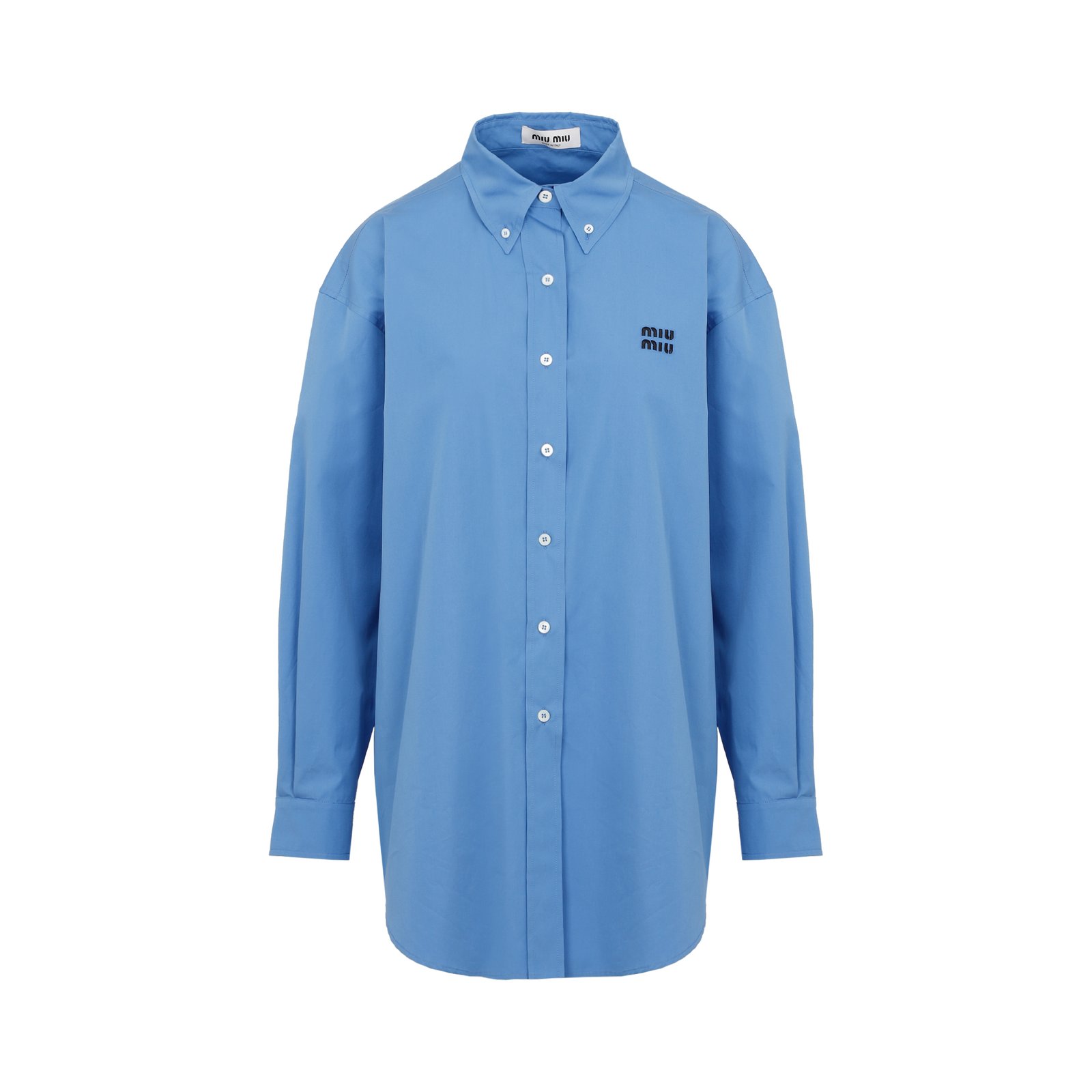 Miu Miu Logo Embroidered Buttoned Shirt