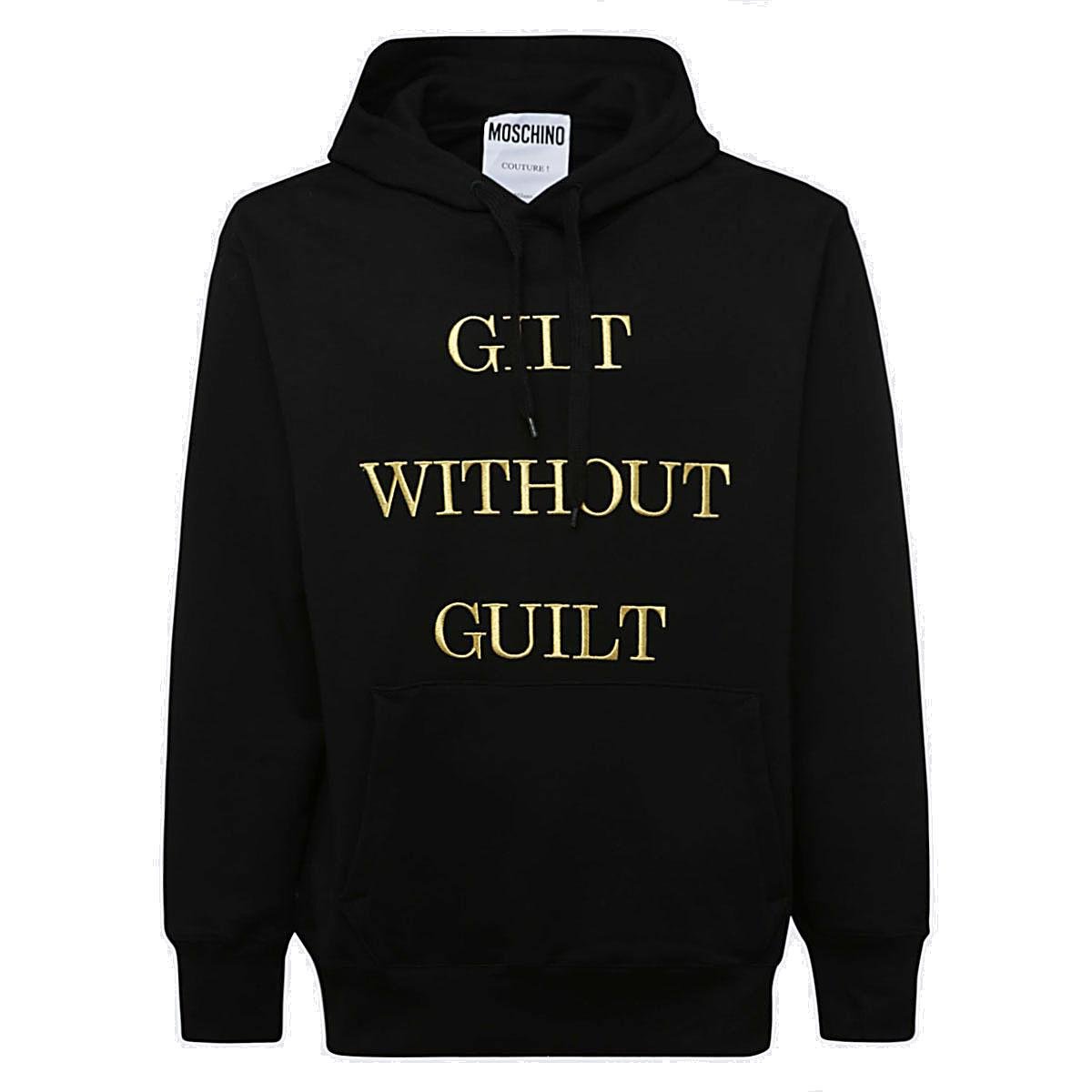 Moschino Slogan Embroidered Drawstring Hoodie