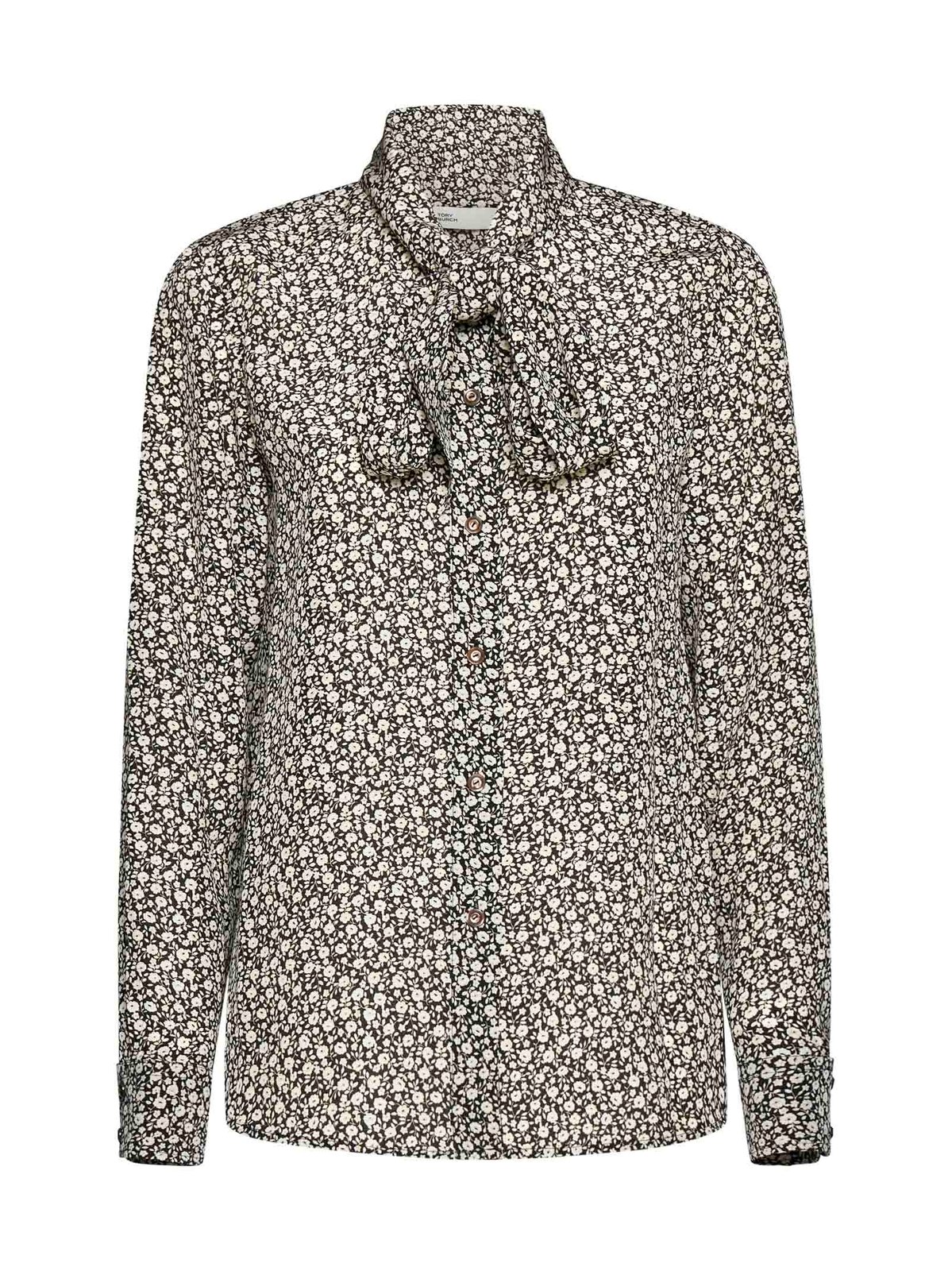 Tory Burch Ditsy Floral Printed Bow Blouse