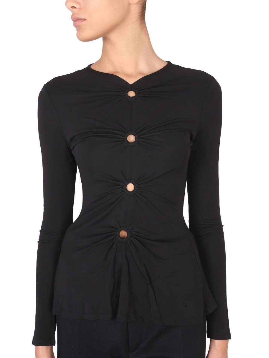 Proenza Schouler White Label V-Neck Crepe Top 1 Proenza Schouler White Label V-Neck Crepe Top