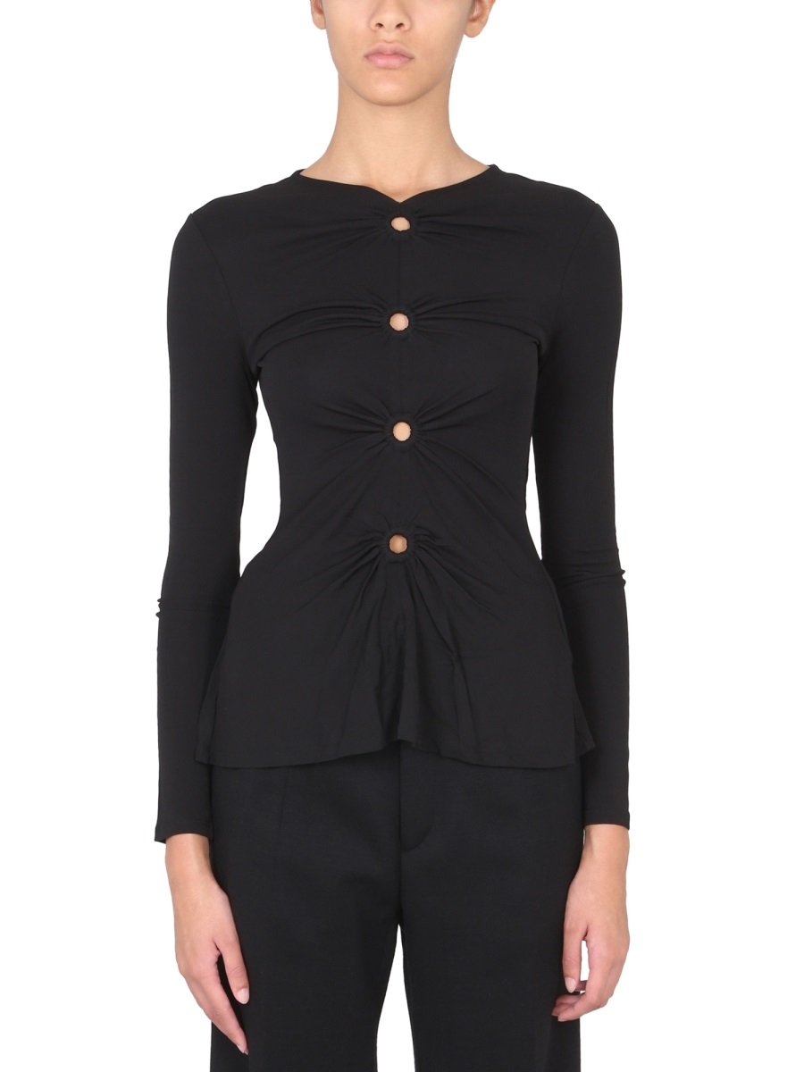 Proenza Schouler White Label V-Neck Crepe Top 2 Proenza Schouler White Label V-Neck Crepe Top