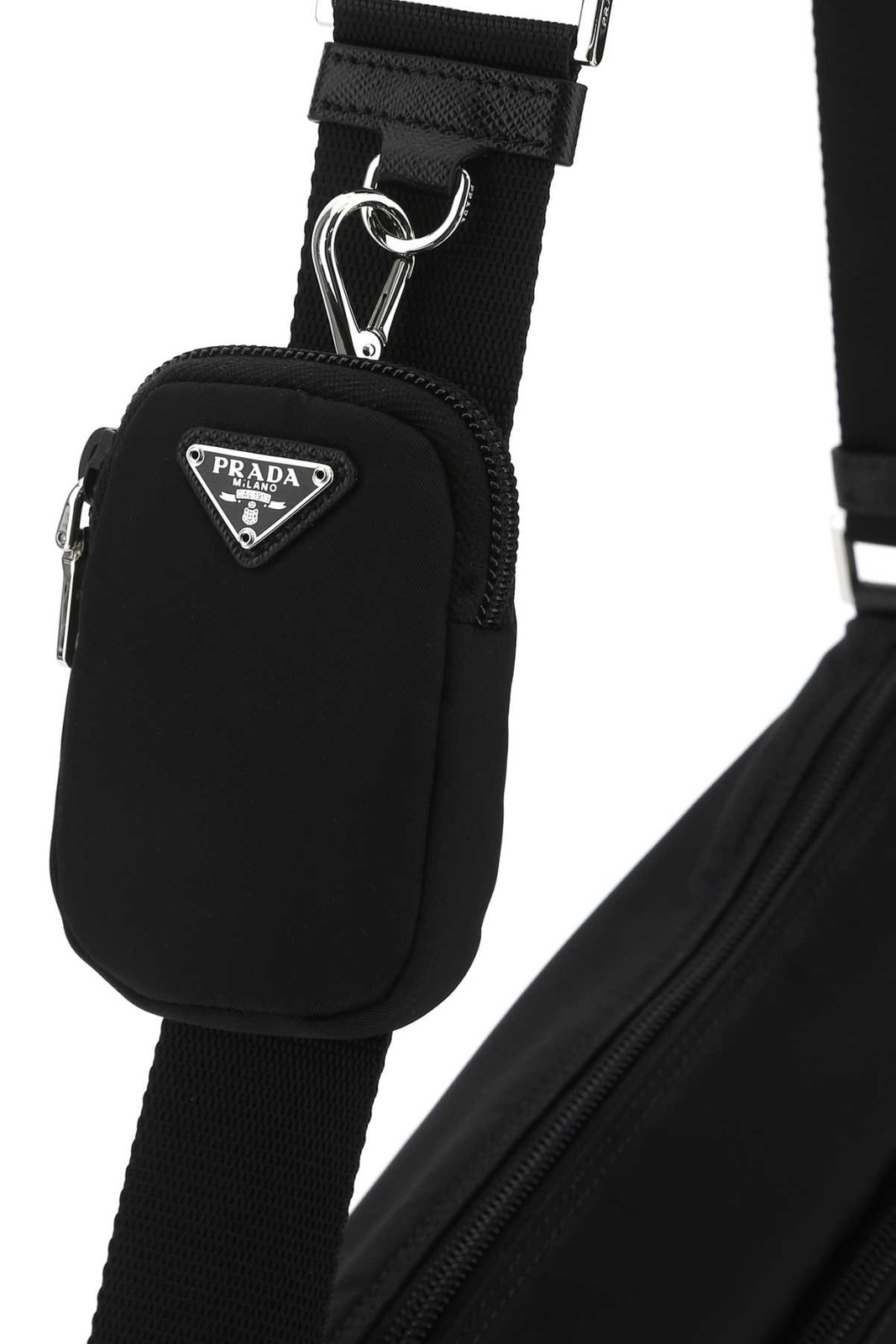 Prada Logo Plaque Zipped Shoulder Bag