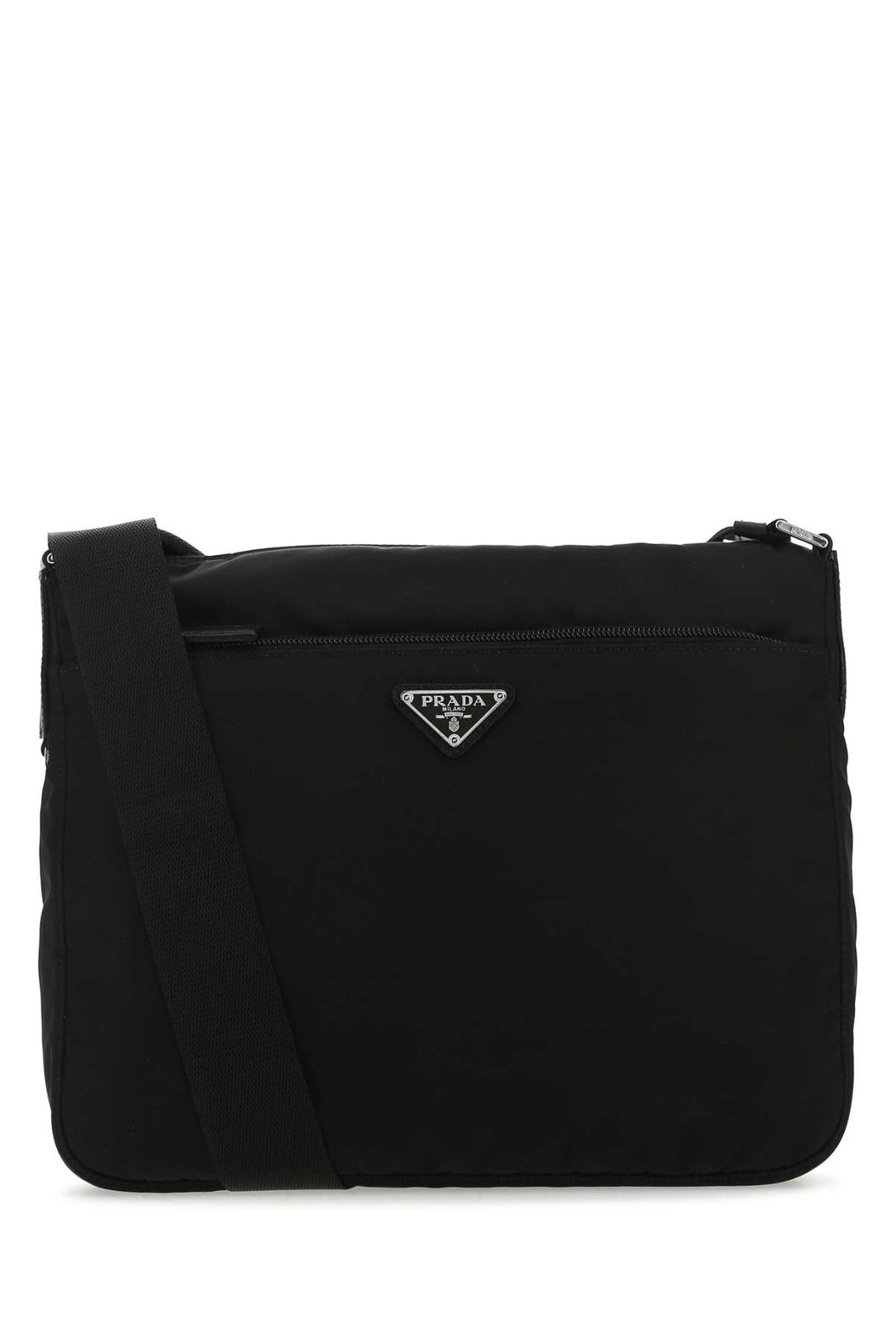 Prada Logo Plaque Zipped Shoulder Bag