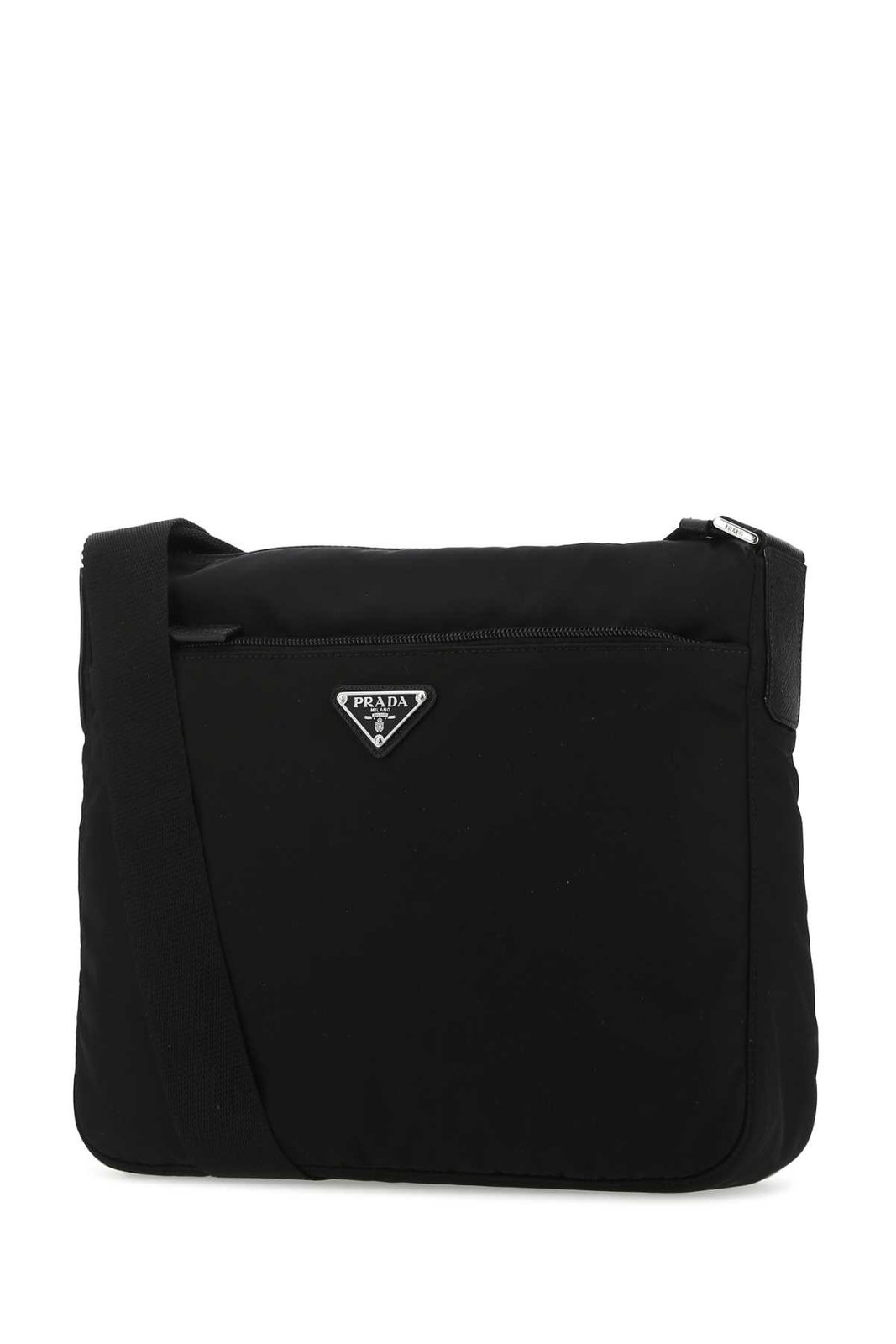 Prada Logo Plaque Zipped Shoulder Bag