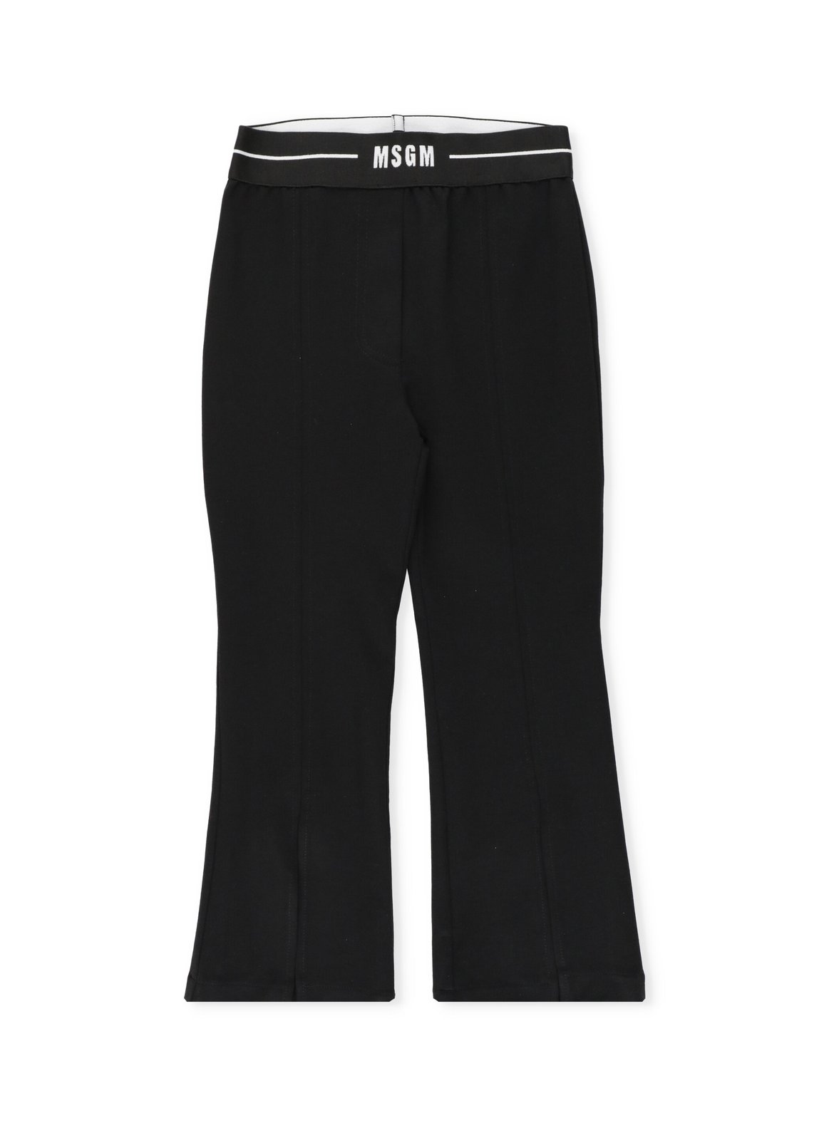 MSGM Kids Logo Waistband Flared Pants