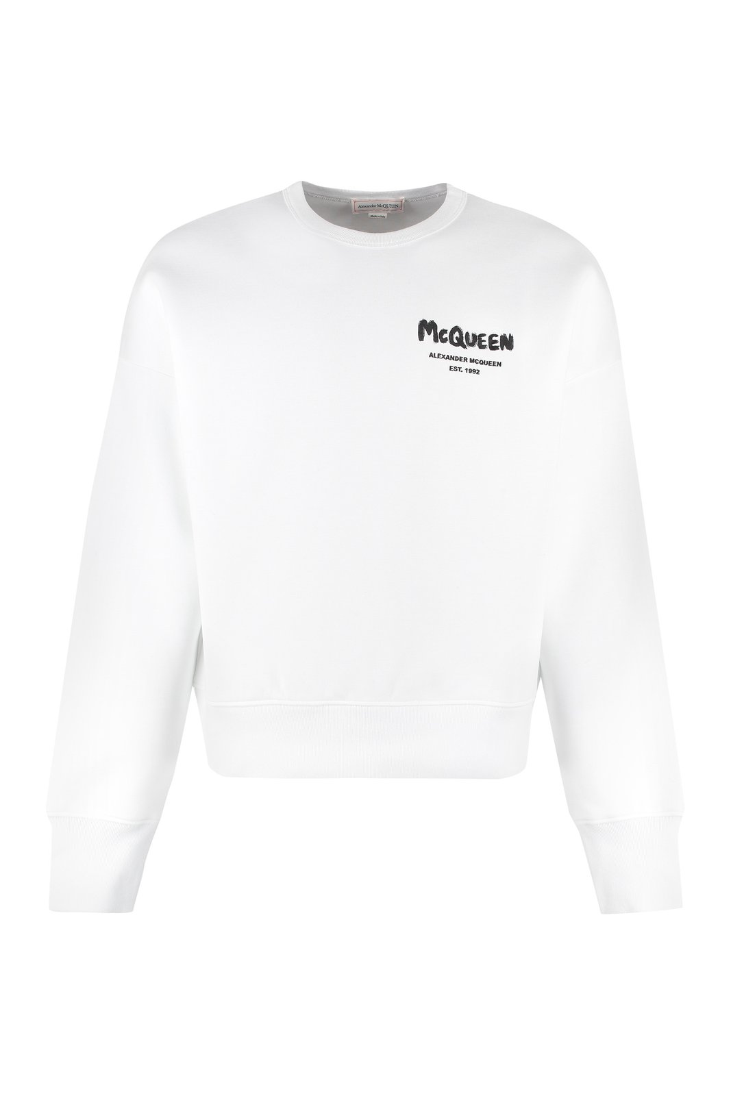 Alexander McQueen Grafitti Logo Printed Crewneck Sweatshirt