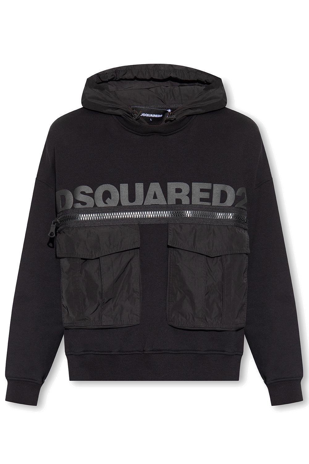 Dsquared2 Logo Printed Pocket-Detailed Hoodie 2 Dsquared2 Logo Printed Pocket-Detailed Hoodie