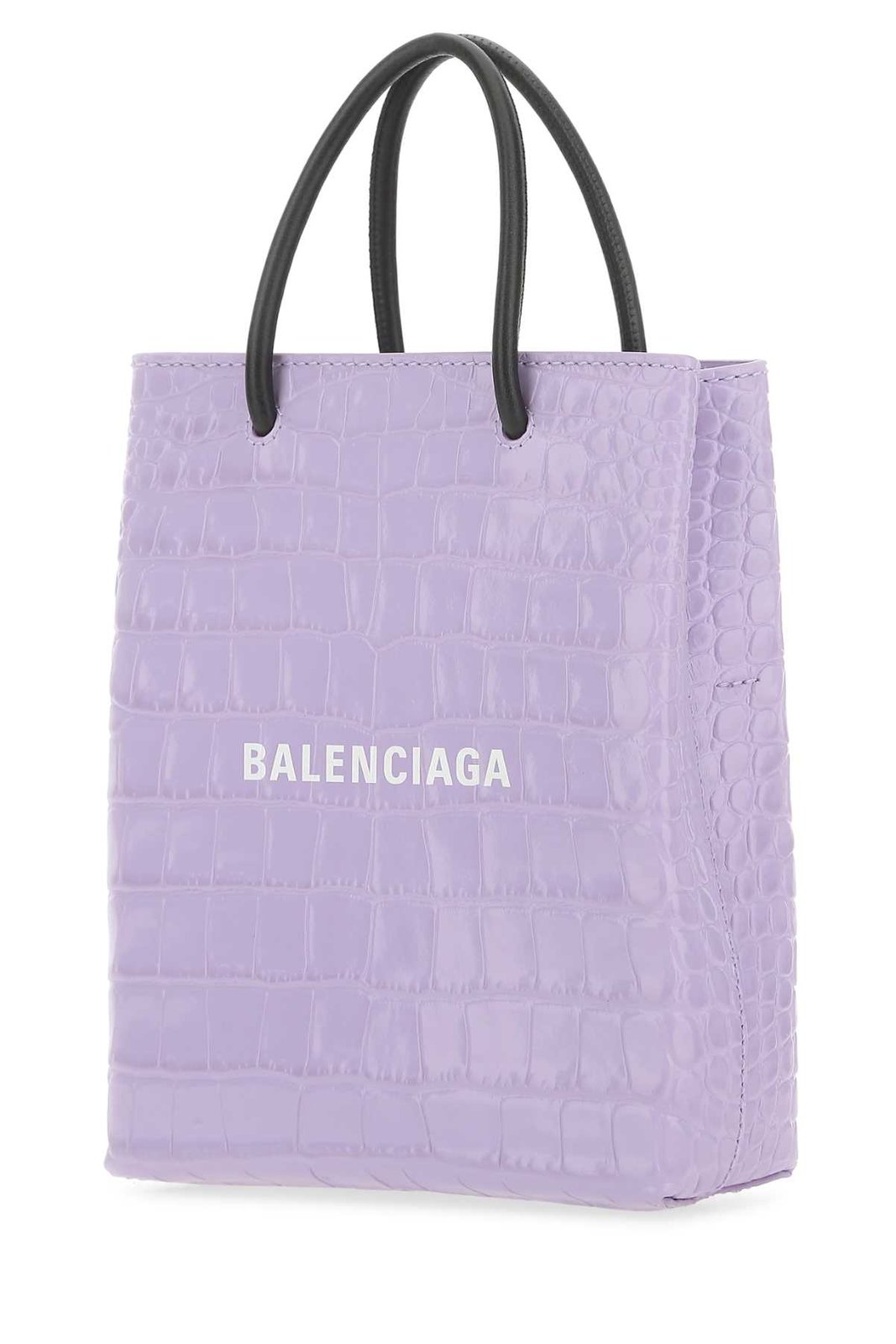 Balenciaga Logo Print Embossed Tote Bag