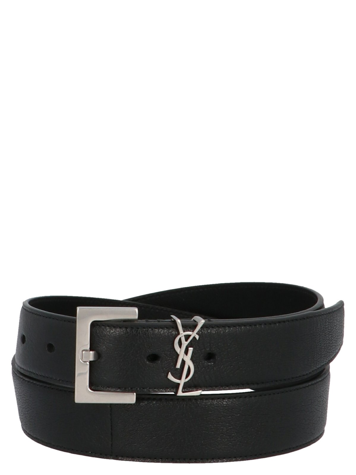 Saint Laurent Cassandre Logo Plaque Buckled Belt