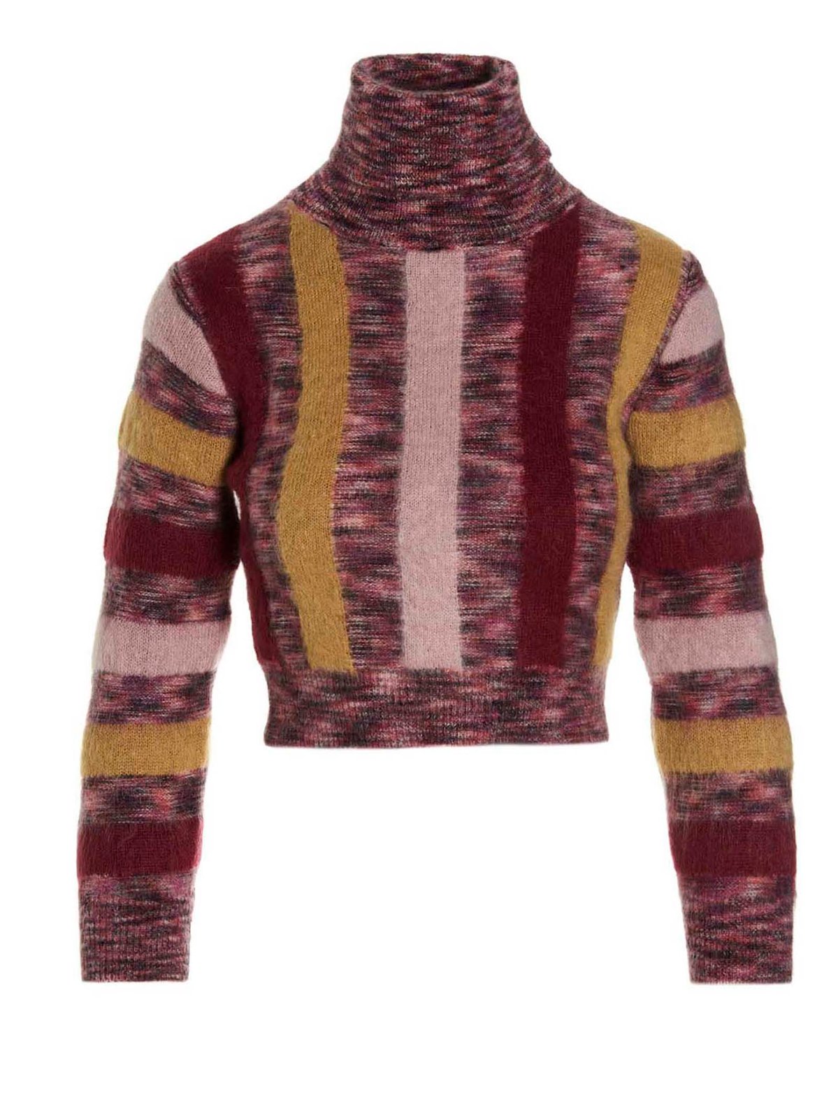 Dsquared2 Striped Cropped Turtle Neck Jumper