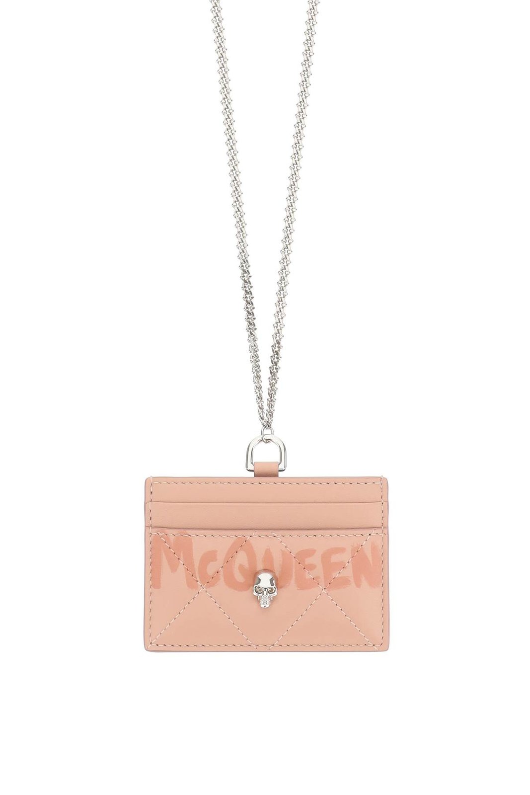 Alexander McQueen Logo Print Quilted Chained Wallet