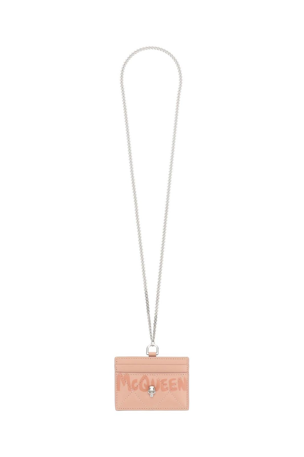 Alexander McQueen Logo Print Quilted Chained Wallet