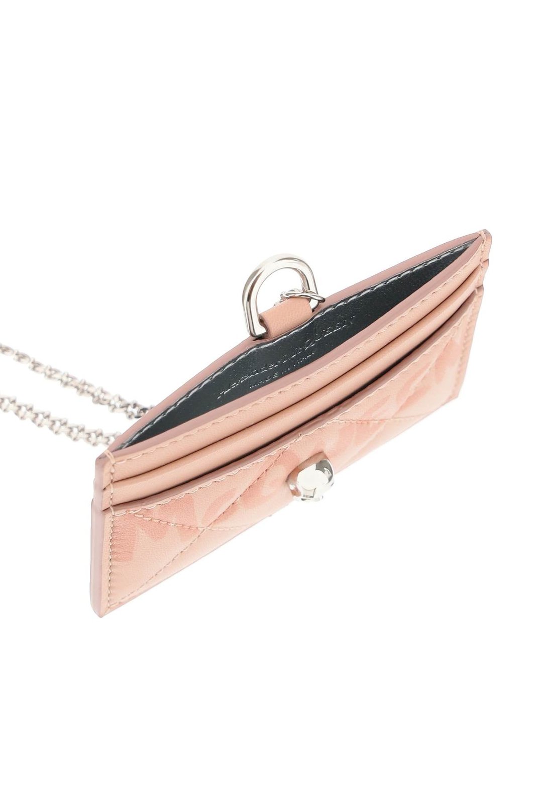 Alexander McQueen Logo Print Quilted Chained Wallet