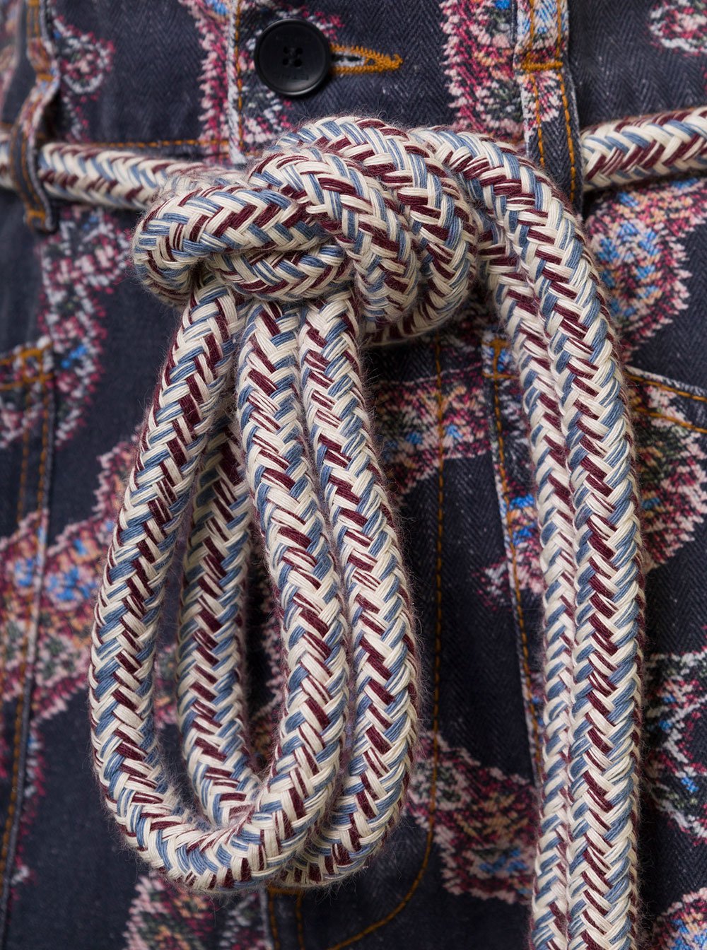 Etro Paisley Tied-Waist Denim Trousers