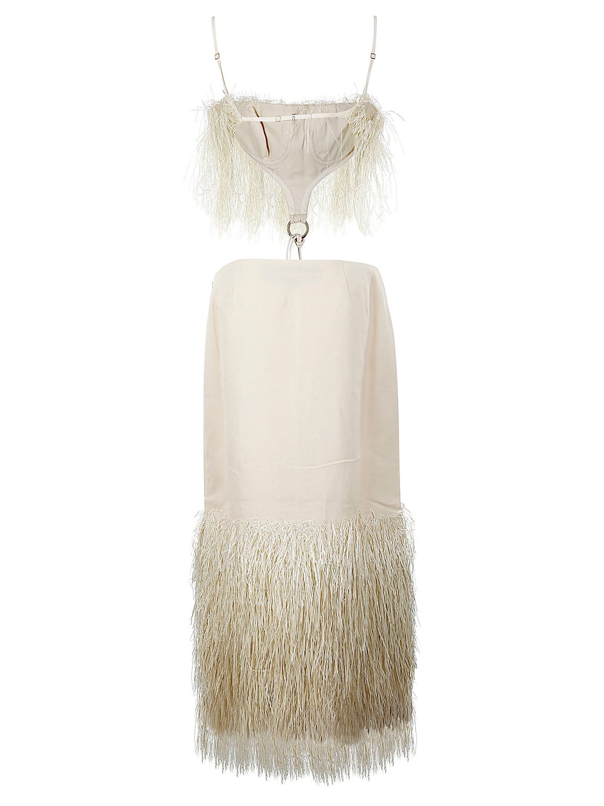 Jacquemus La Robe Raphia Cut-Out Open Back Midi Dress