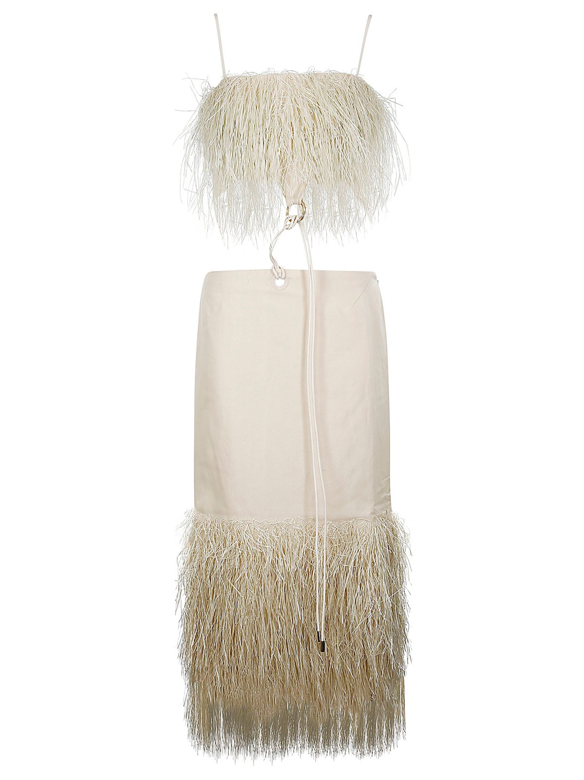 Jacquemus La Robe Raphia Cut-Out Open Back Midi Dress