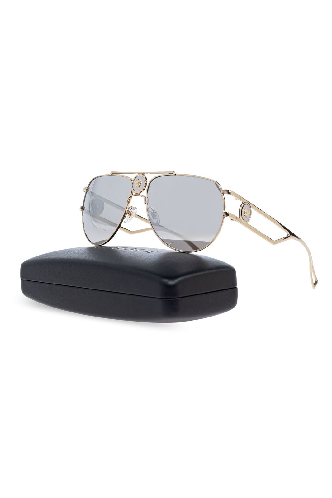 Versace Eyewear Double Bridge Aviator-Frame Sunglasses