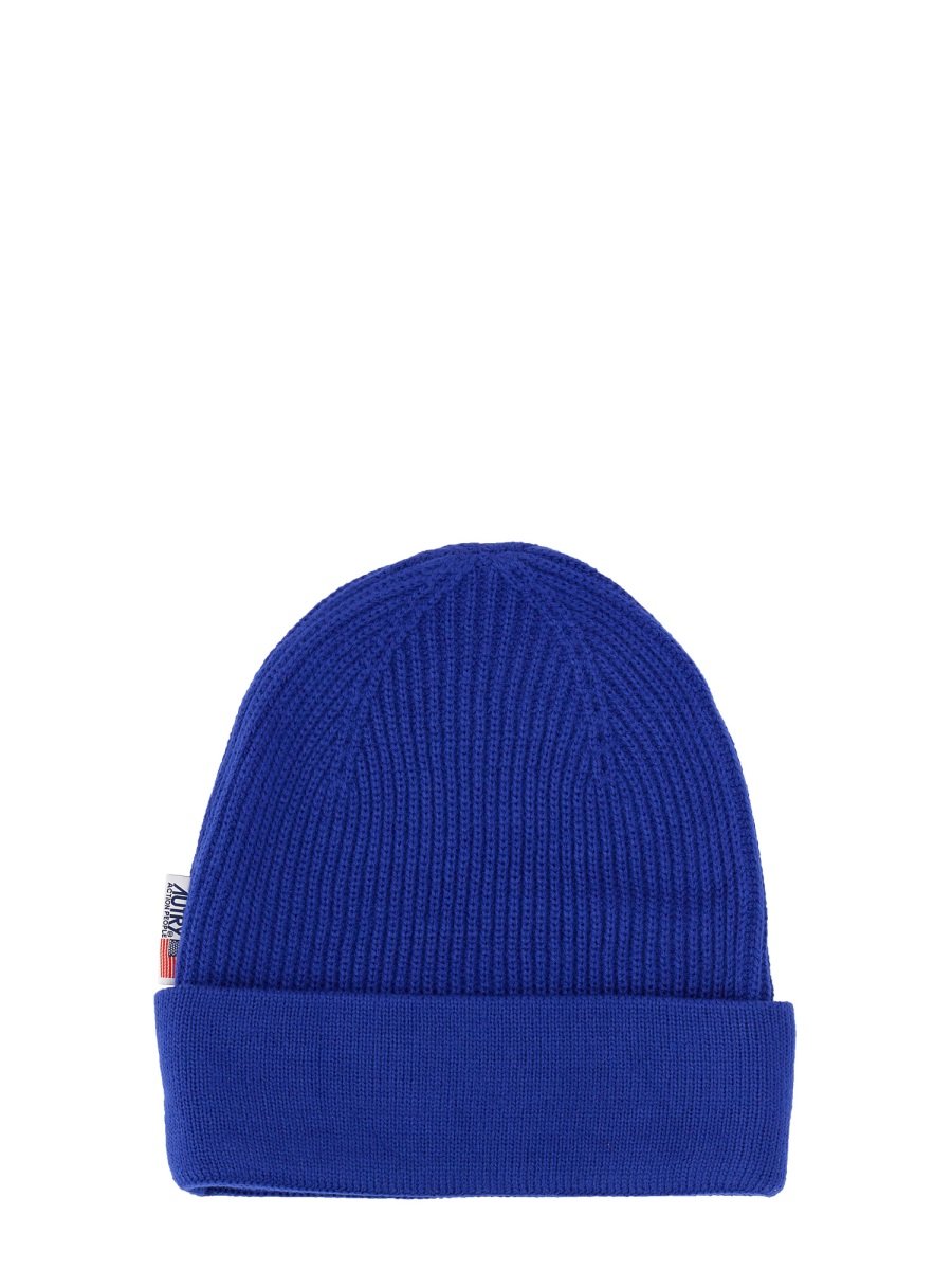 Autry Logo Patch Rib Knit Beannie