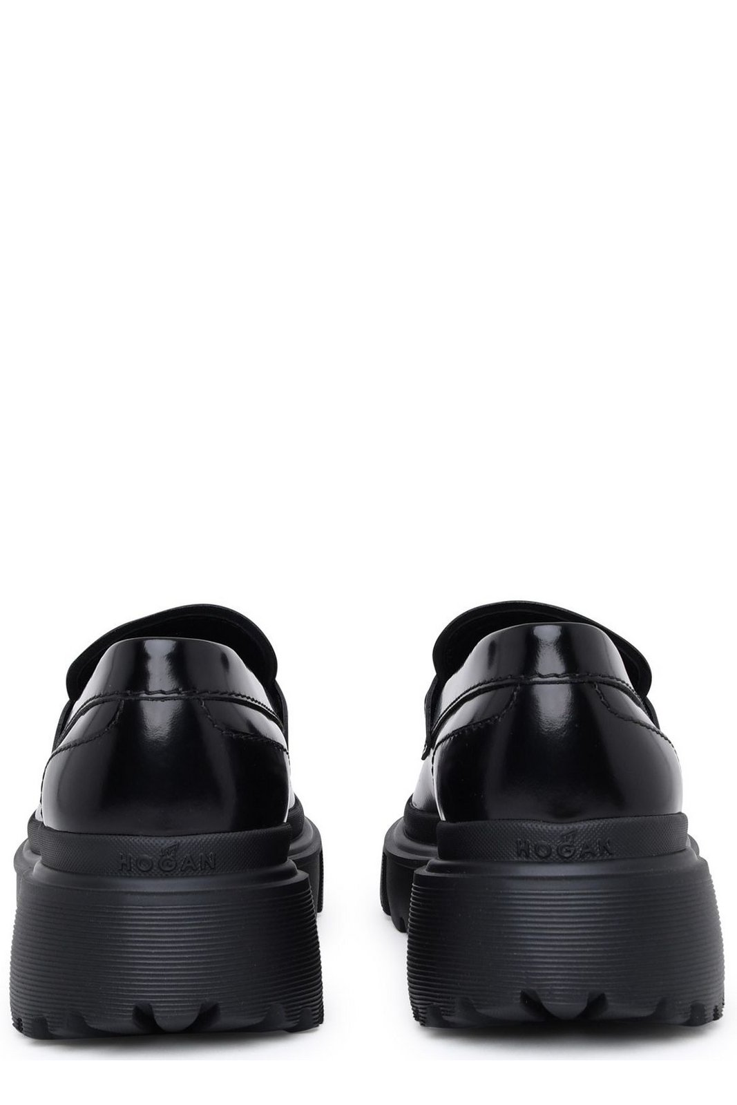 Hogan Logo Plaque Round-Toe Loafers