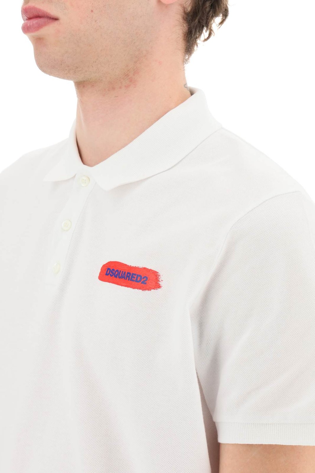 Dsquared2 Logo Printed Straight Hem Polo Shirt