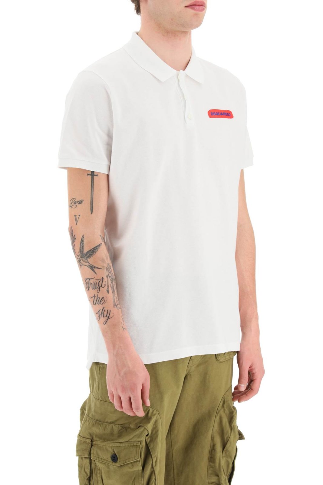 Dsquared2 Logo Printed Straight Hem Polo Shirt