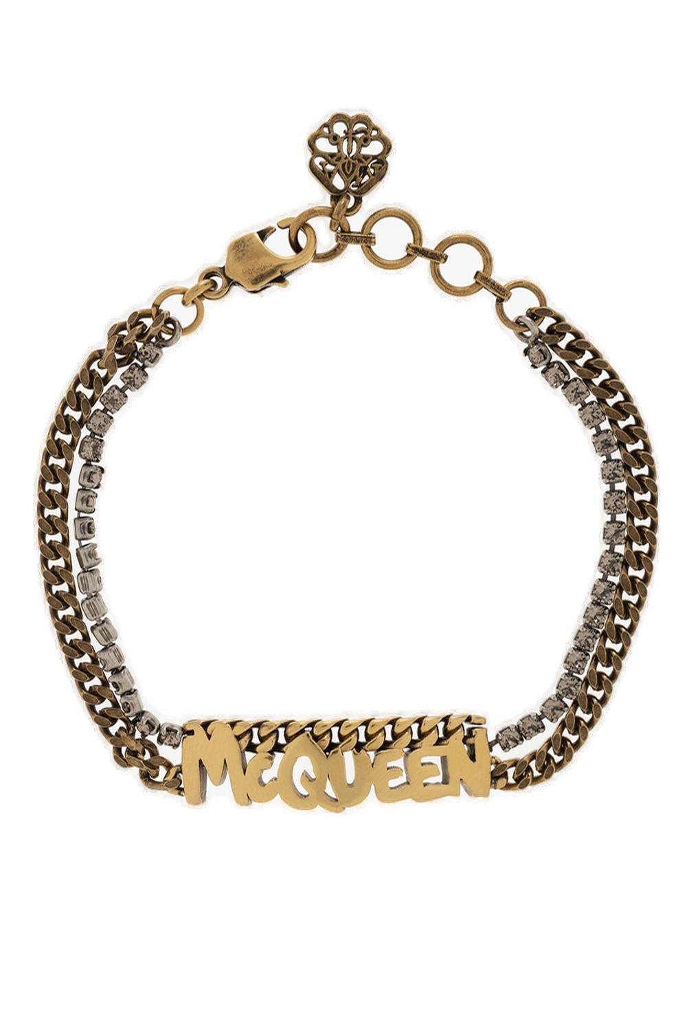 Alexander McQueen Grafitti Logo Plaque Bracelet