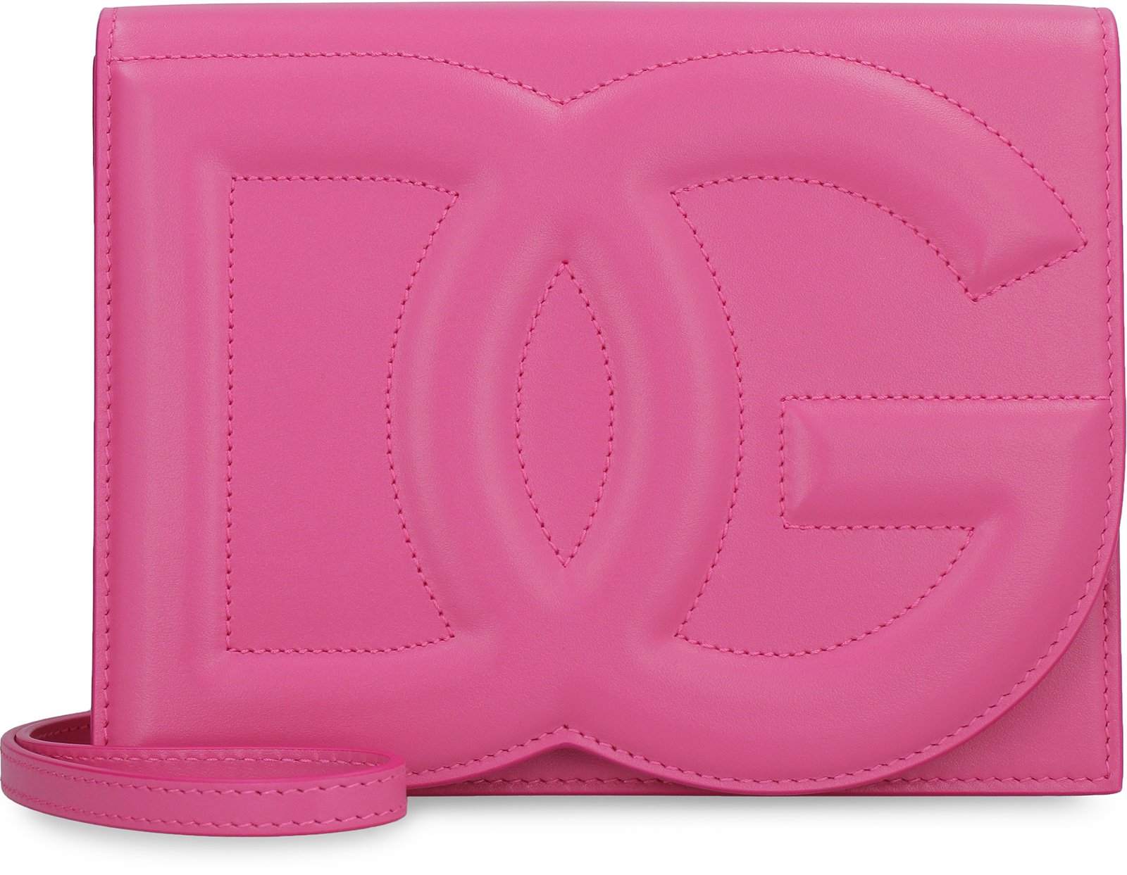 Dolce & Gabbana Logo Embossed Foldover Top Crossbody Bag