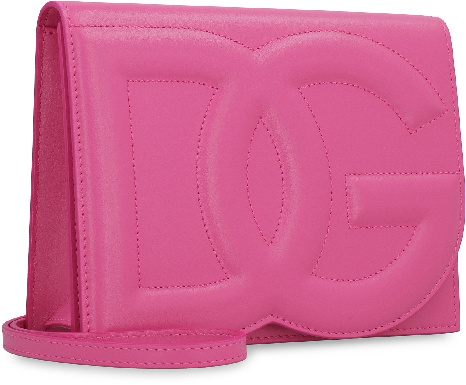 Dolce & Gabbana Logo Embossed Foldover Top Crossbody Bag