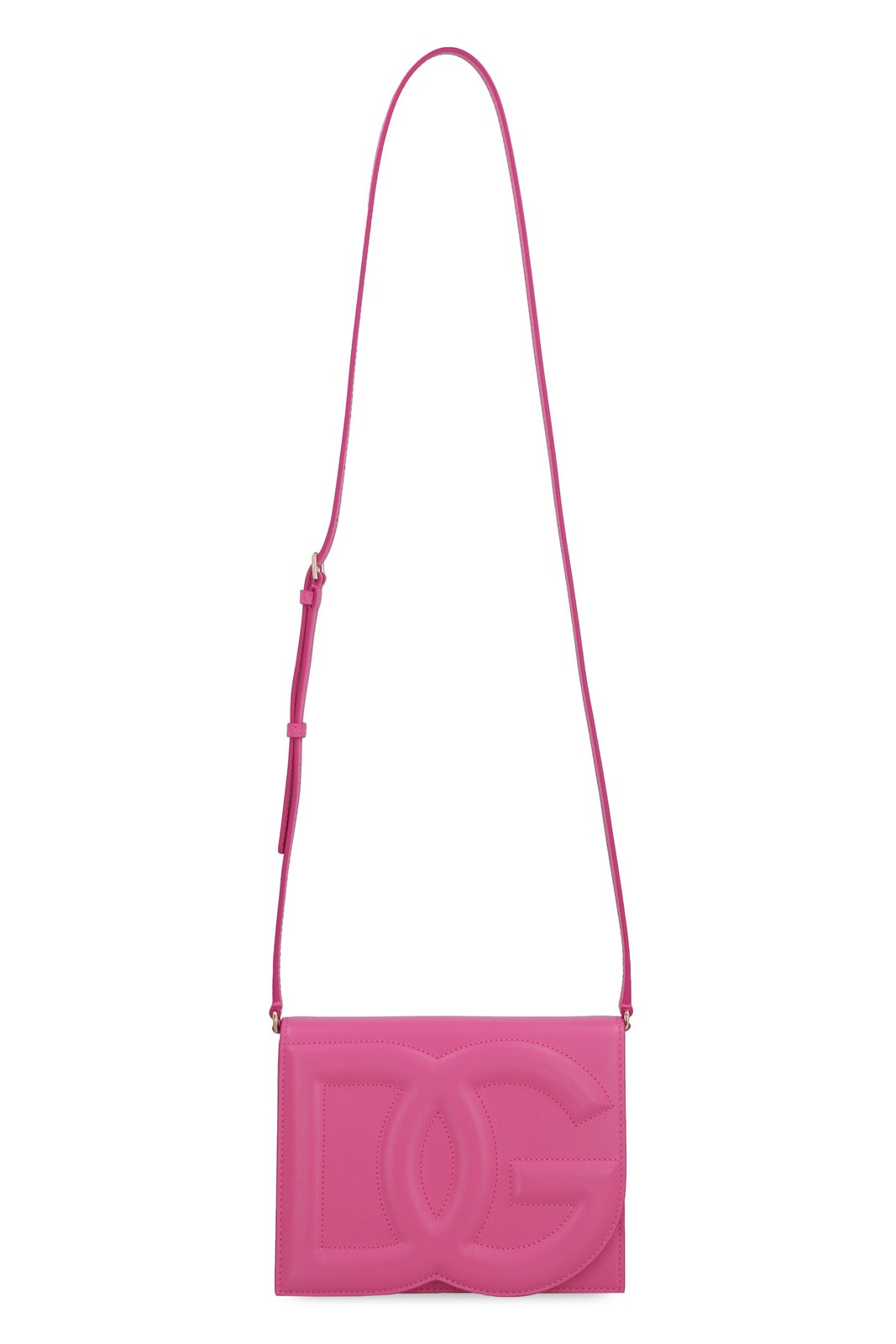 Dolce & Gabbana Logo Embossed Foldover Top Crossbody Bag
