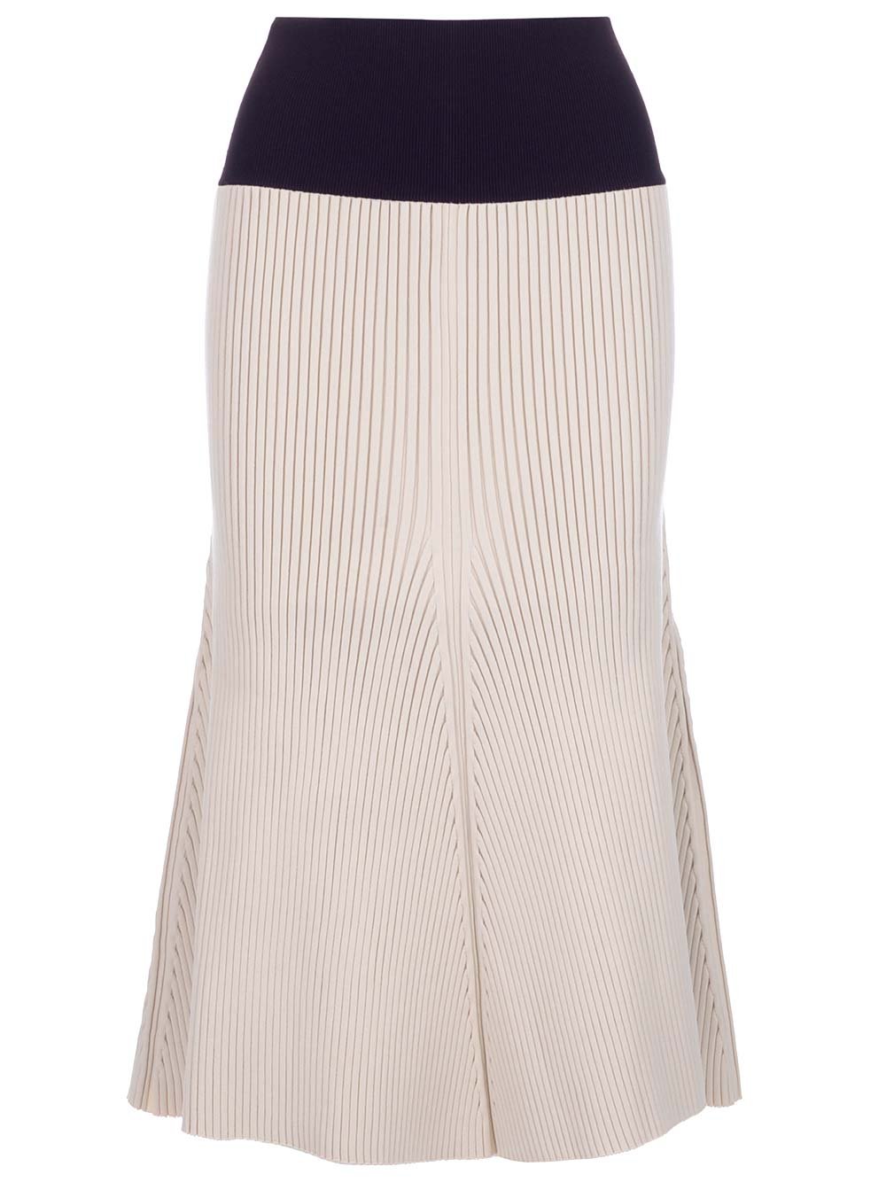 Tory Burch Ribbed Flared Midi Skirt