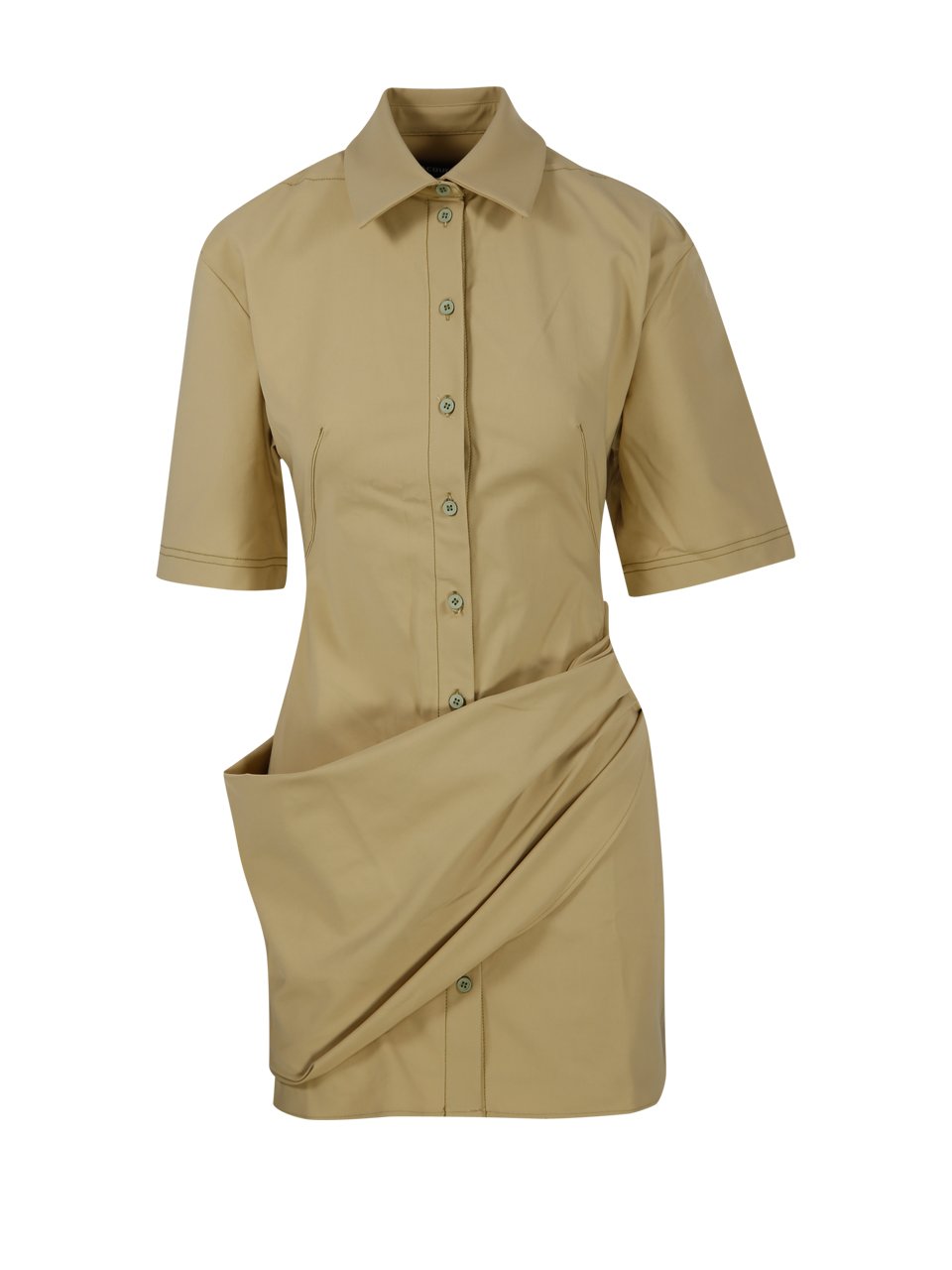 Jacquemus Camisa Draped Mini Shirt Dress 2 Jacquemus Camisa Draped Mini Shirt Dress