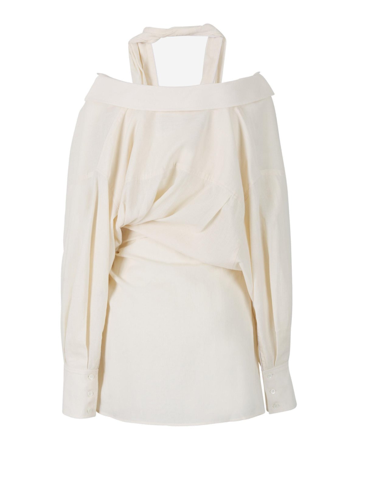 Jacquemus Knot-Detailed Long-Sleeved Shirt Dress