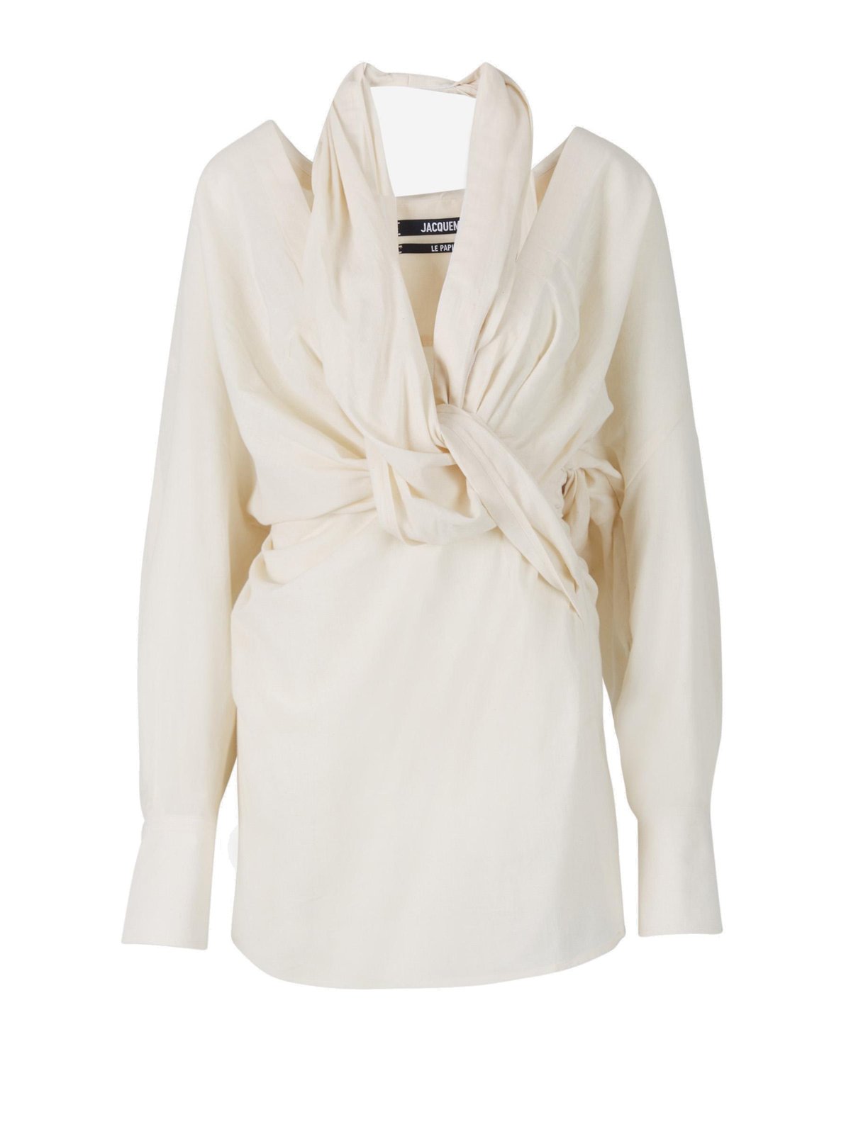 Jacquemus Knot-Detailed Long-Sleeved Shirt Dress