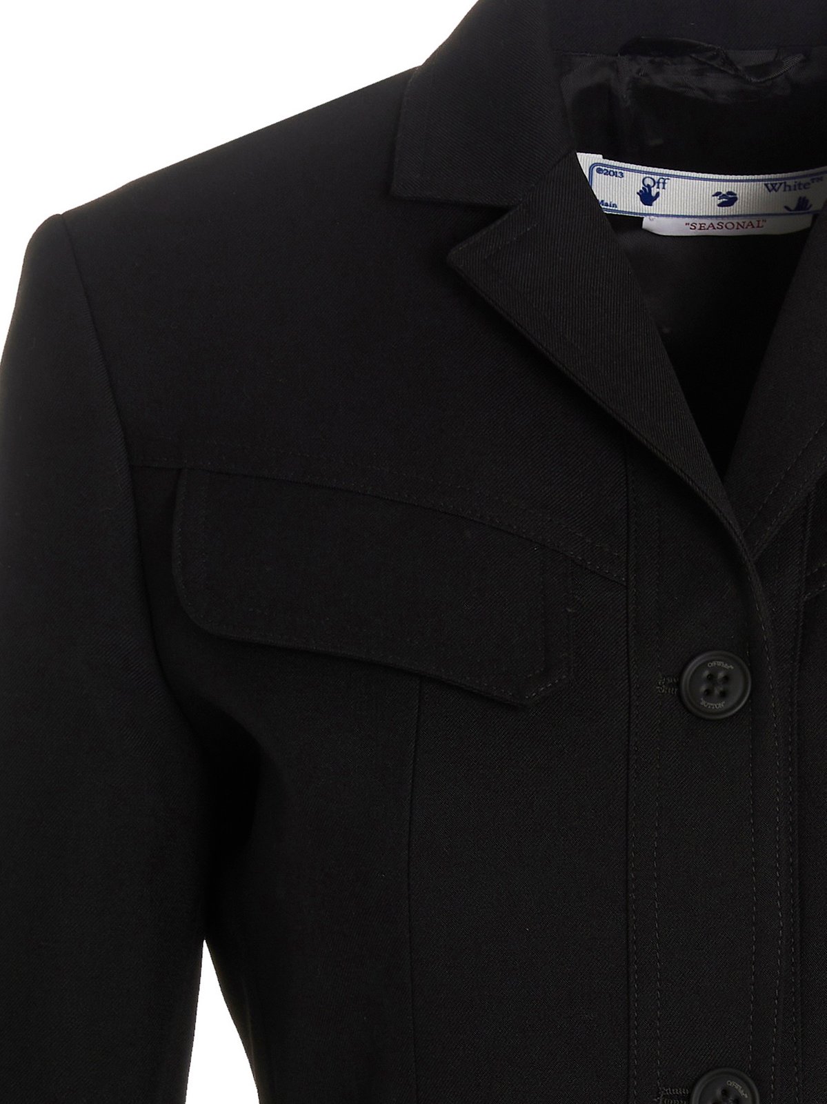 Off-White Single-Breasted Long-Sleeved Jacket