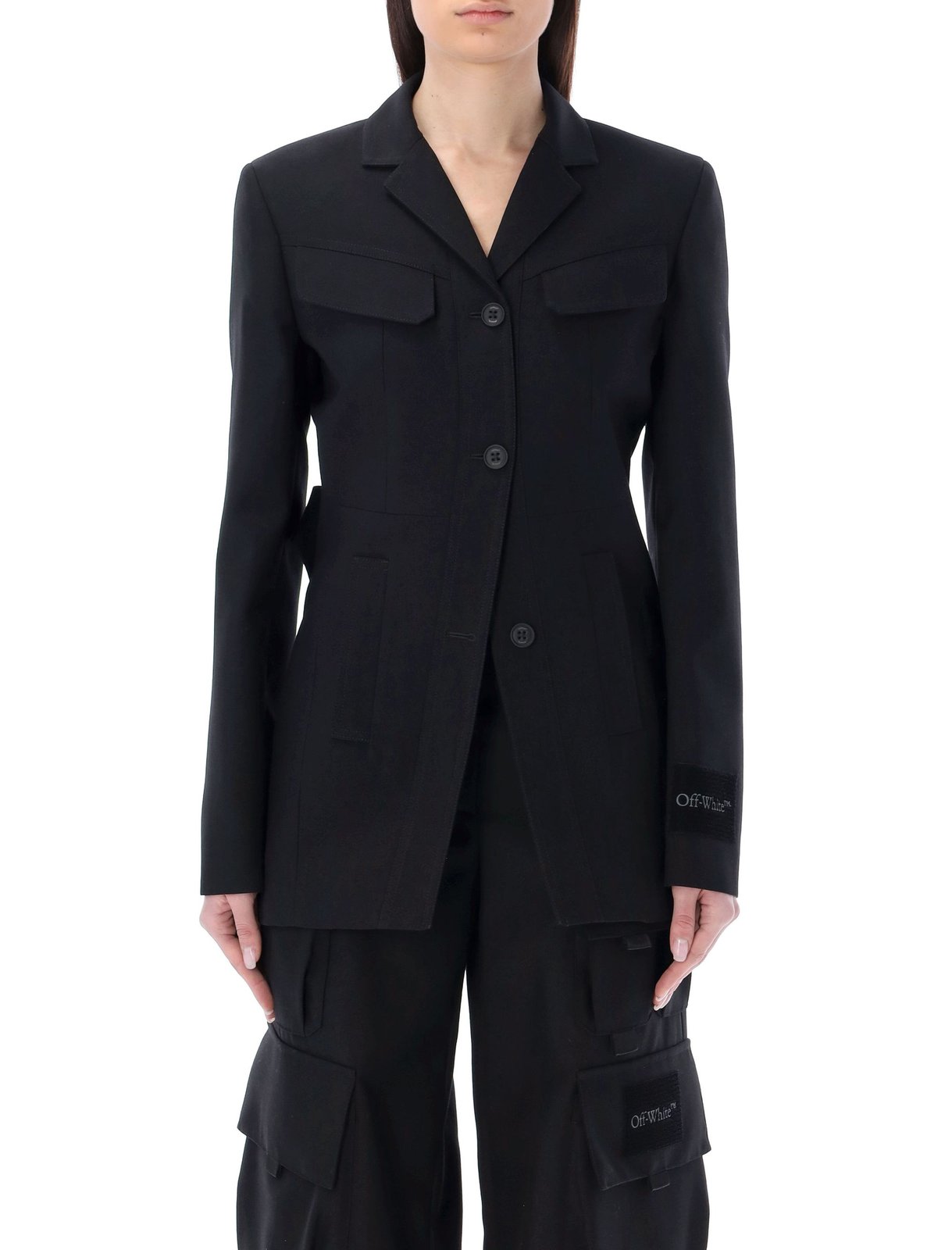 Off-White Single-Breasted Long-Sleeved Jacket