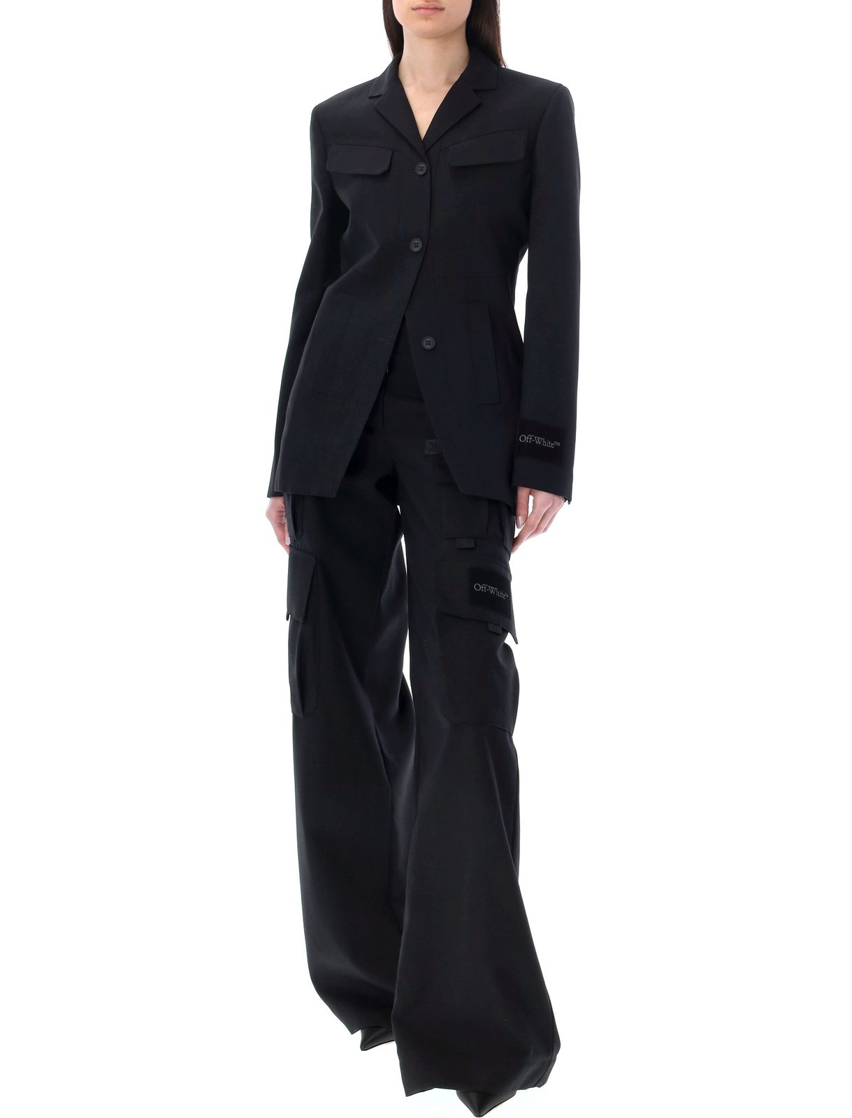 Off-White Single-Breasted Long-Sleeved Jacket